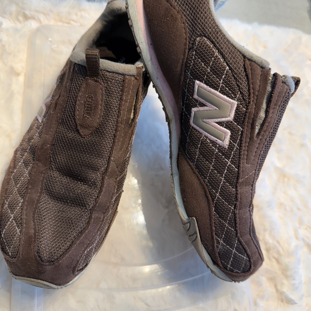 New Balance Chocolate Quilted Slip-Ons
